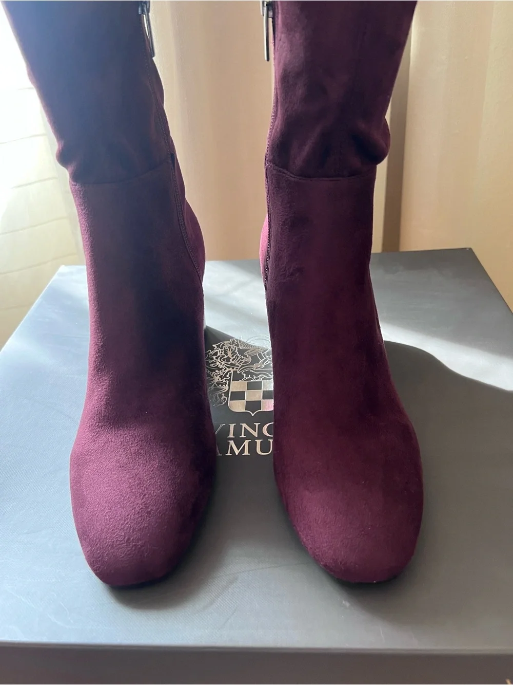 Vince Camuto Kantha Over The Knee Boots Deep Burgandy Suede 8.5M